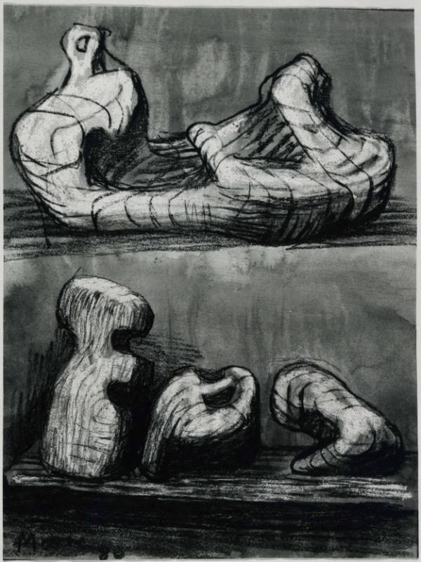 Ideas for Sculpture: Two Reclining Figures
