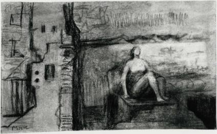Seated Nude in Architectural Setting