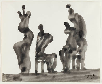 Four Figures Seated and Standing