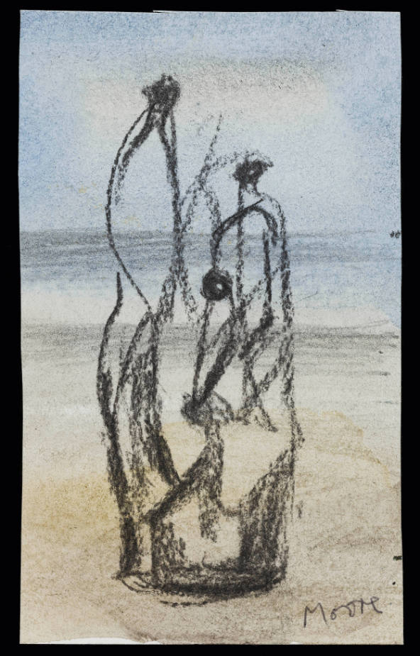 Two Figures against Sea Background