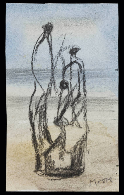 Two Figures against Sea Background