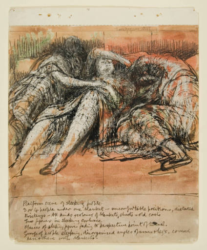 Three Figures Sleeping: Study for 'Shelter Drawing'