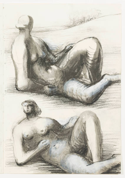 Two Reclining Figures in Landscape