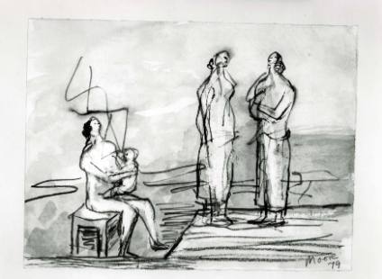 Seated Mother and Child and Two Standing Figures