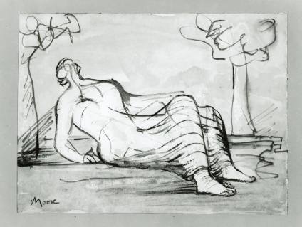 Reclining Figure with Trees