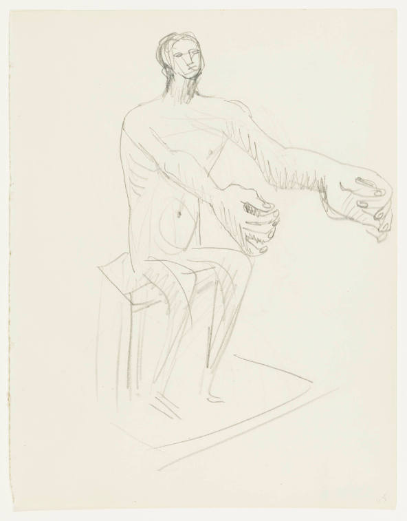 Seated Figure with Arms Extended