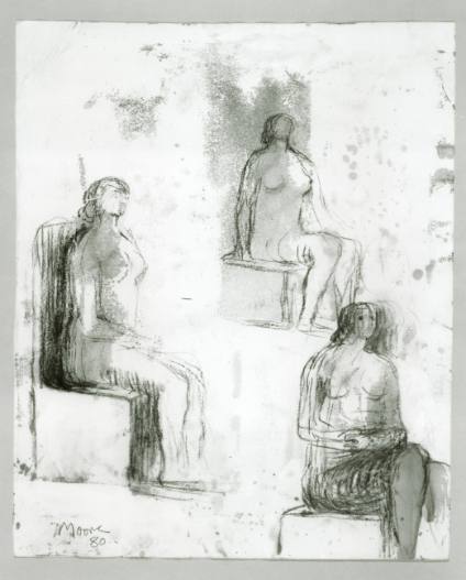 Seated Nude: Three Studies
