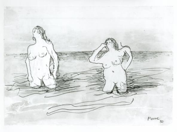Two Bathers in Sea