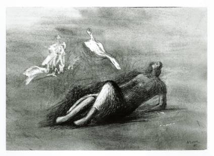 Reclining Figure with Two Ghost Figures
