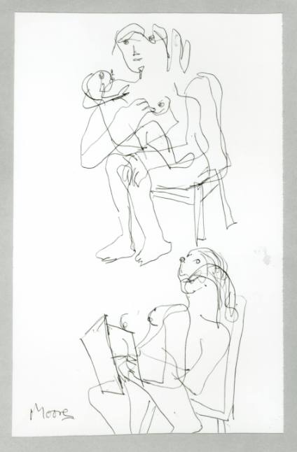 Seated Mother and Child and Woman Reading