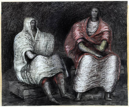 Shelter Scene: Two Seated Figures