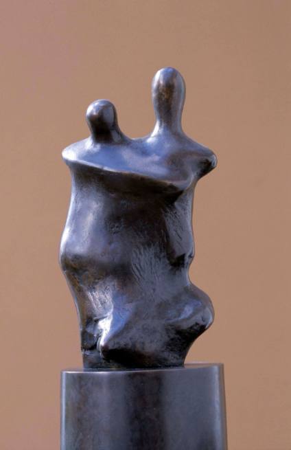 Three-Quarter Mother and Child on Round Base