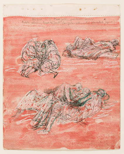 Study for 'Shelter Scene': Three Groups of Sleeping Figures