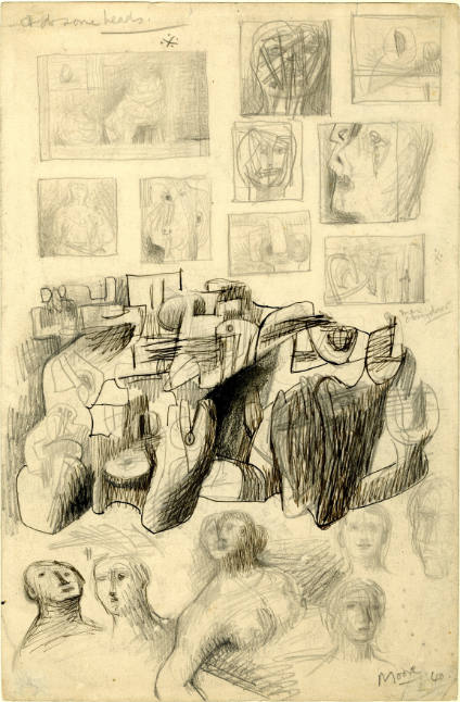 Heads and Reclining Figure