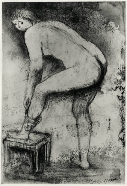 Standing Nude with Foot on Stool