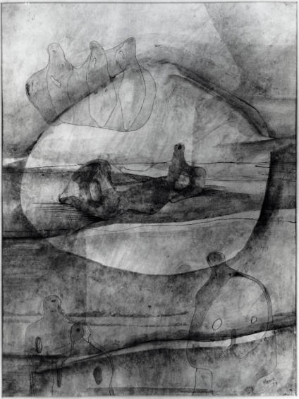 Drawing for Sculpture: Figure in a Landscape