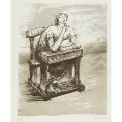 Girl Seated at Desk IV