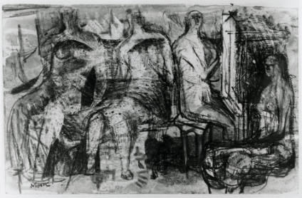 Study for Seated Figures and 'Artist and Model'