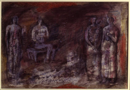 One Seated and Three Standing Figures