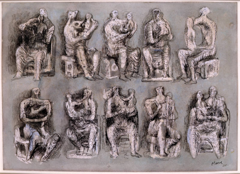 Seated Figures: Ten Studies of Mother and Child