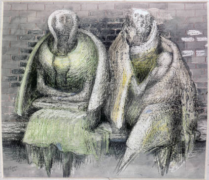 Two Women with a Child in a Shelter