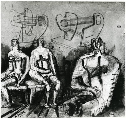 Stringed Figures and Seated Women