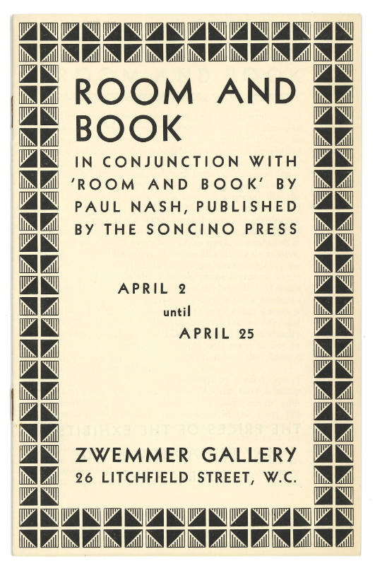 1932 London, Zwemmer Gallery, Room and Book