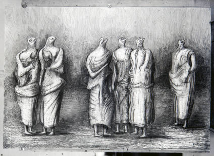 Group of Draped Standing Figures