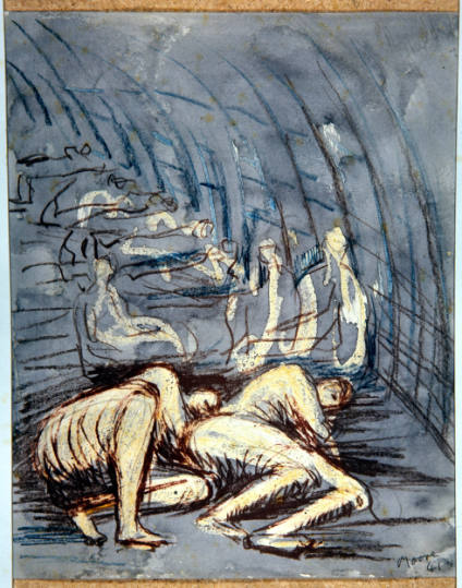 Sleeping Figures in Tube Shelter