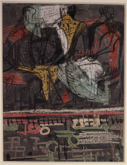 Textile Design for Three Seated Figures