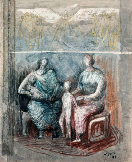Two Women and Children