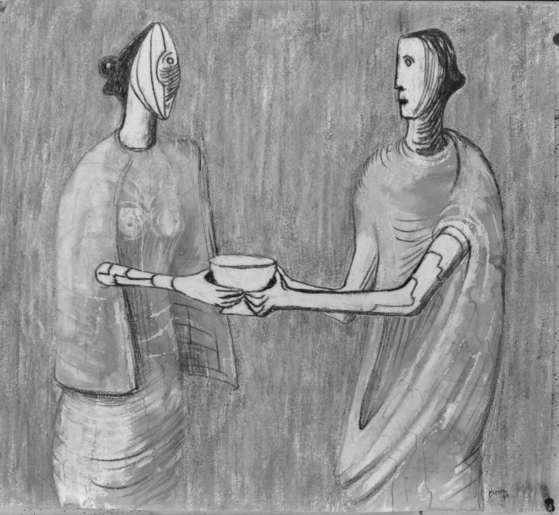 Two Women Holding Bowl