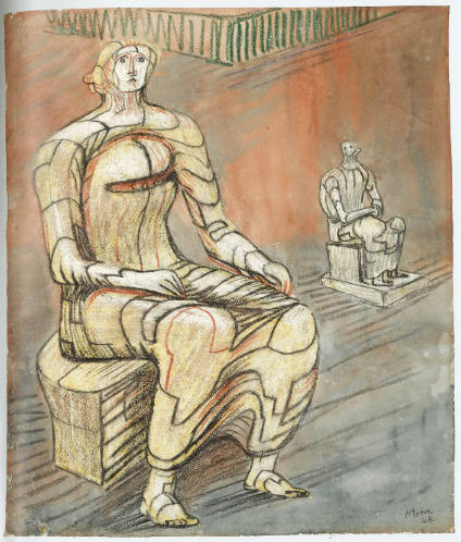 Seated Woman with Seated Figure in Background