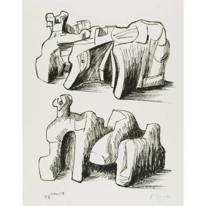 Two Rock Reclining Figures