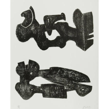 Two Black Forms: Metal Figures