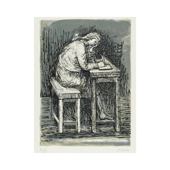 Girl Seated at Desk VII