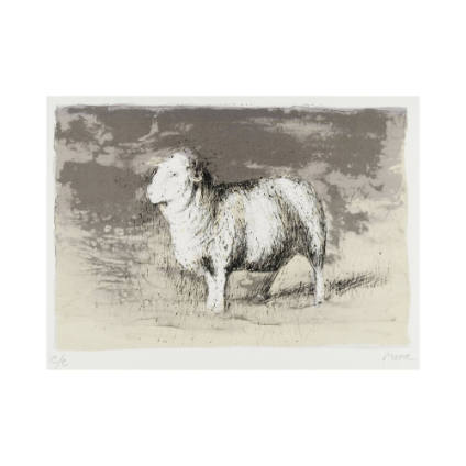 Sheep in Stormy Landscape