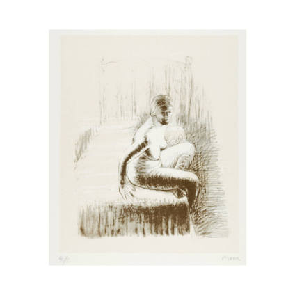 Seated Girl on Bed