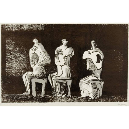 Three Seated Figures in Setting