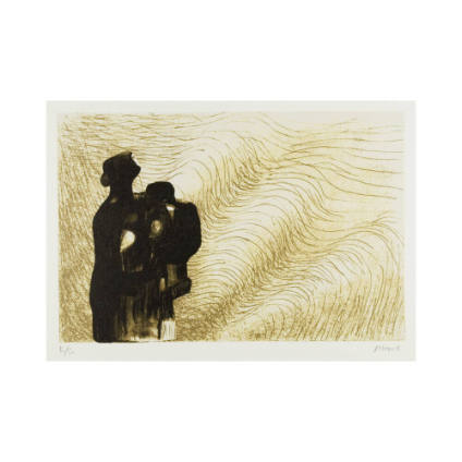 Mother and Child with Wave Background II