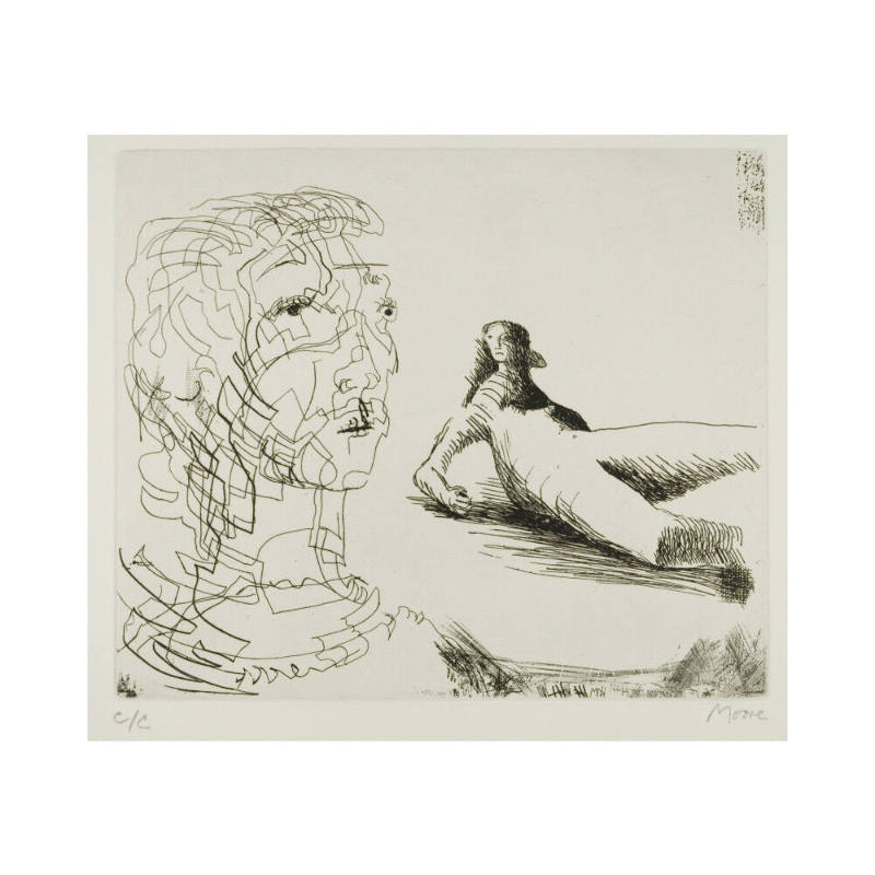Head of Girl and Reclining Figure