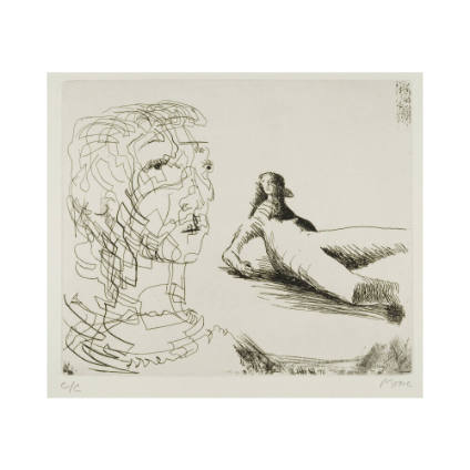 Head of Girl and Reclining Figure
