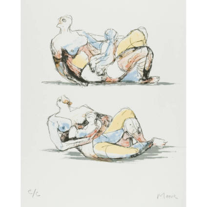 Two Reclining Figures and Child Studies