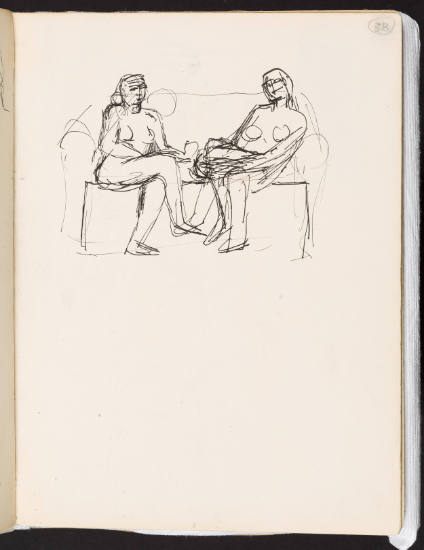 Two Seated Female Nudes