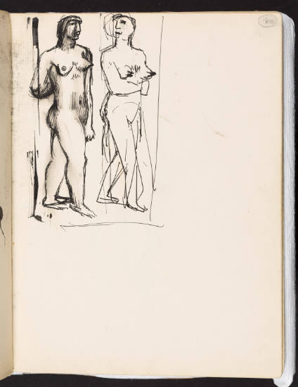 Two Female Nudes Walking