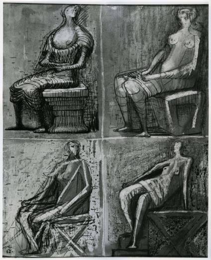 Ideas for Sculpture: Four Seated Figures