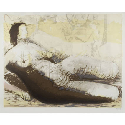 Reclining Woman with Yellow Background