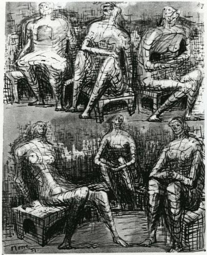 Six Seated Figures
