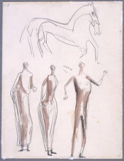 Horse and Standing Figures