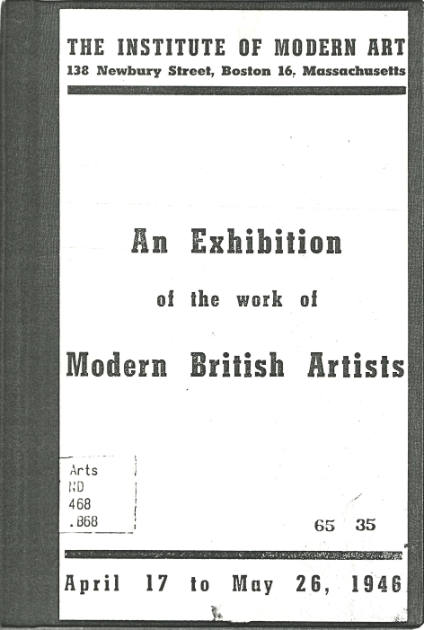 1946 Boston Institute of Modern Art, An Exhibition of the Work of Modern British Artists